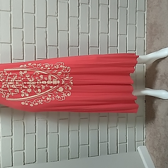 Rue 21 Coral/Cream Lace Floral Maxi Dress. Size Small. - Picture 3 of 11